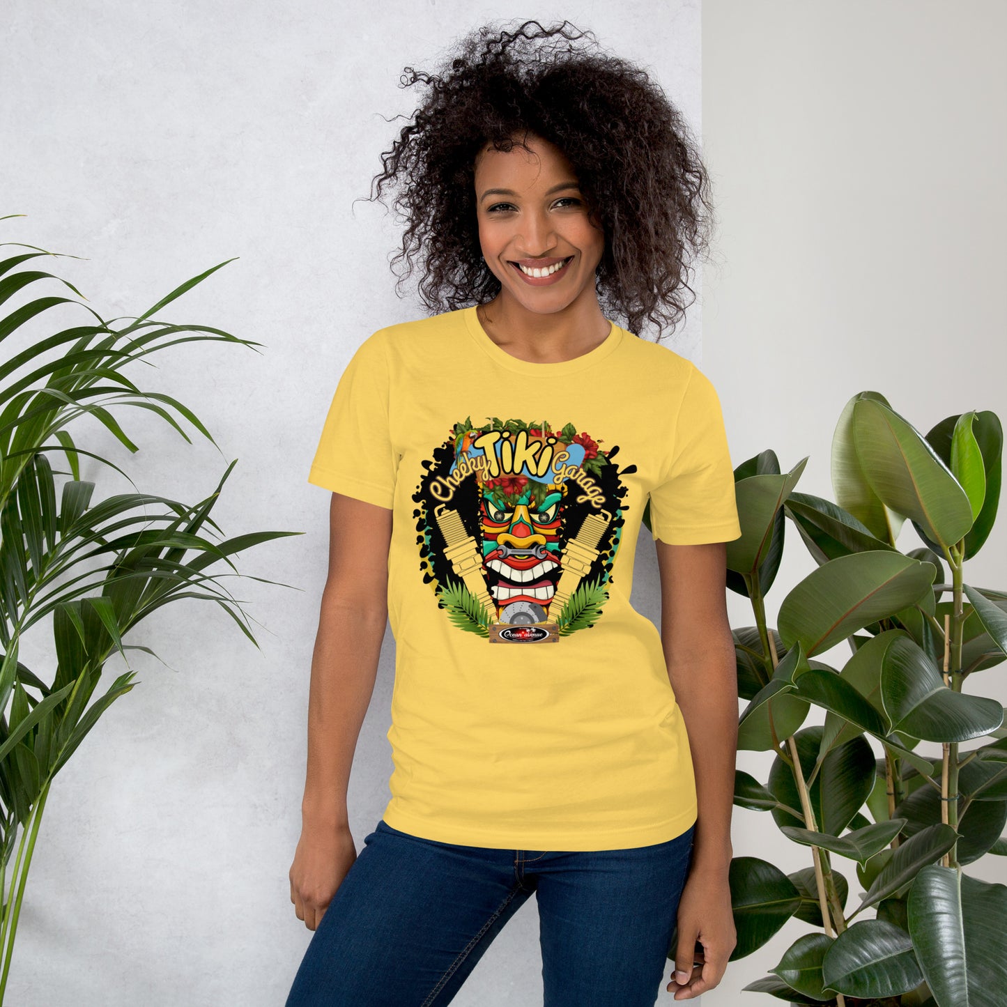 Ocean Avenue - Cheeky Tiki Unisex t-shirt - yellow