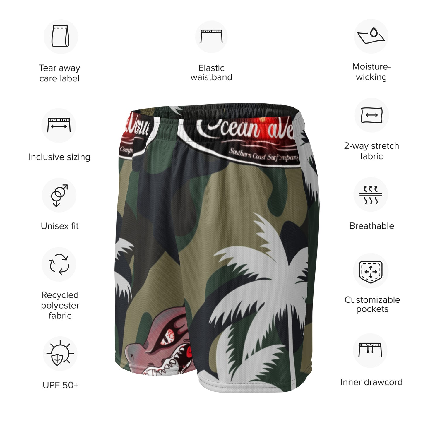 Ocean Avenue + FINROT! Paradise Unisex mesh shorts