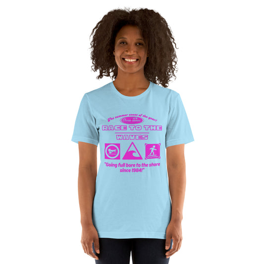 Ocean Avenue ‘Race to the Waves’ Unisex t-shirt - light blue